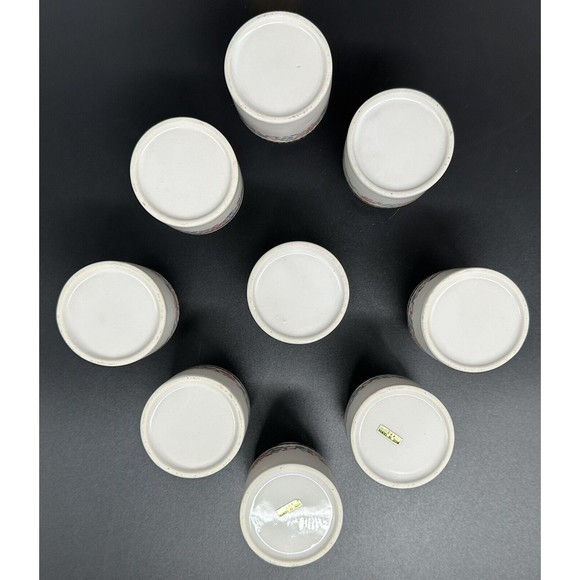 Rare Vintage Claremore by Sango Bubble Top Apothecary Jars  Set of 9 Spice Jars - Picture 12 of 12